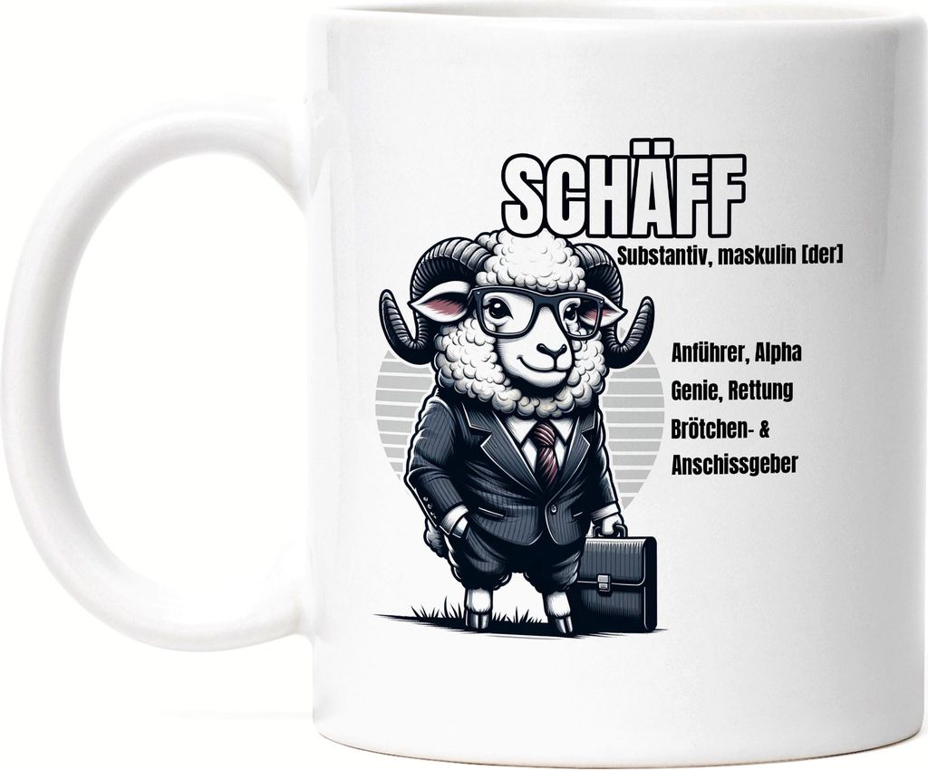 Schäff Begriffsdefinition Design Tasse Weiß - Chef Büro Kollegen Humor