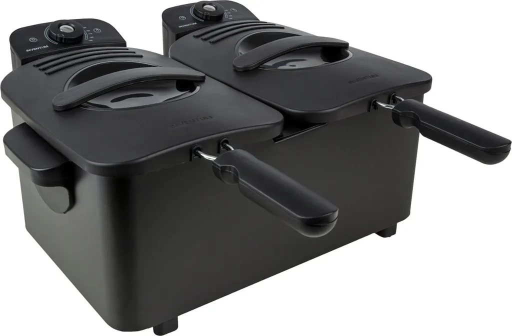 Friteuse double Inventum 2x2,5L noir 1800W avec zone froide intégrée