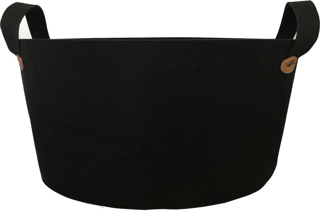 Filztasche 'Donia' schwarz Kaminholztasche Kaminholzkorb Korb Filz Filzkorb Bastelkorb Basteltasche Tasche DekokorbZeitungsständer Zeitungskorb