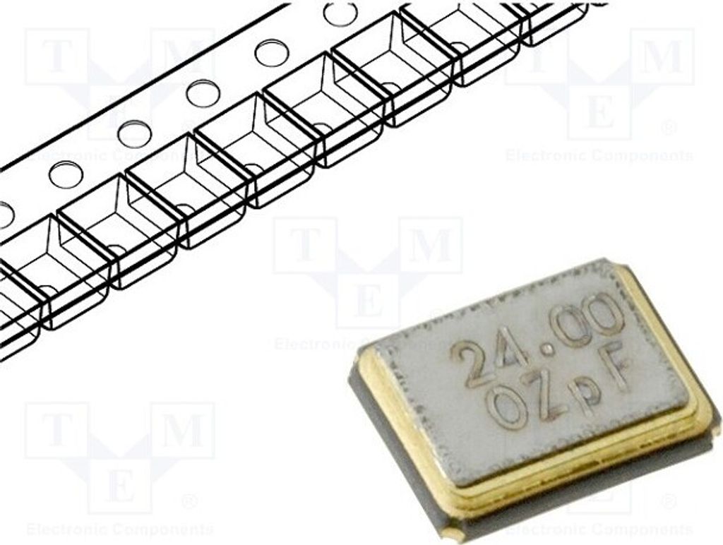 1x Resonator: Quarz 30ppm 3,2x2,5x0,7mm Quarzresonatoren SMD 20pF SMD 24MHz