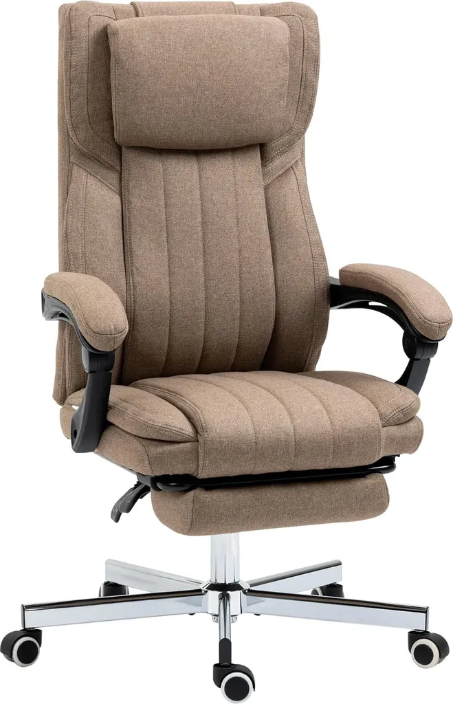 Chaise de massage électrique et relaxante 6 points en similicuir marron