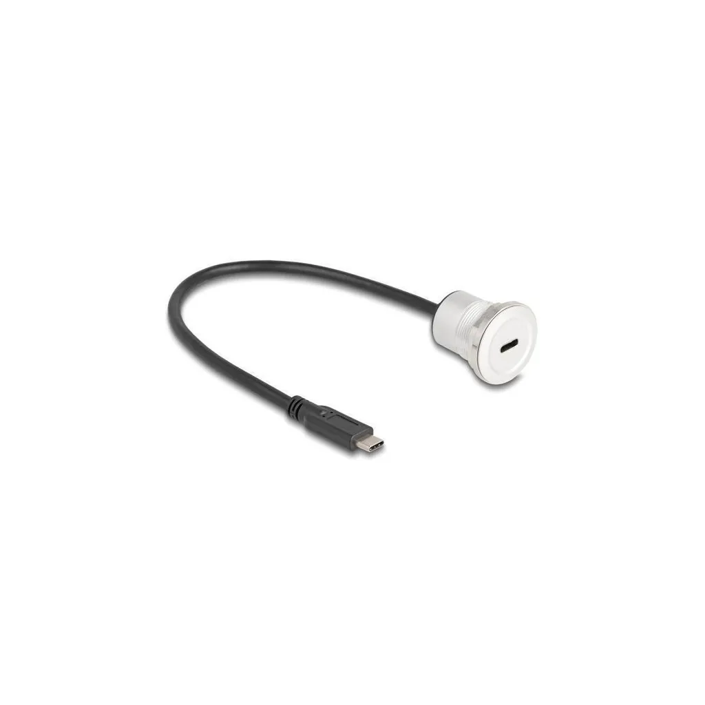 DELOCK USB10 GbpsType-C Einbaubuchse mit Kabelp. St. Alu.30m