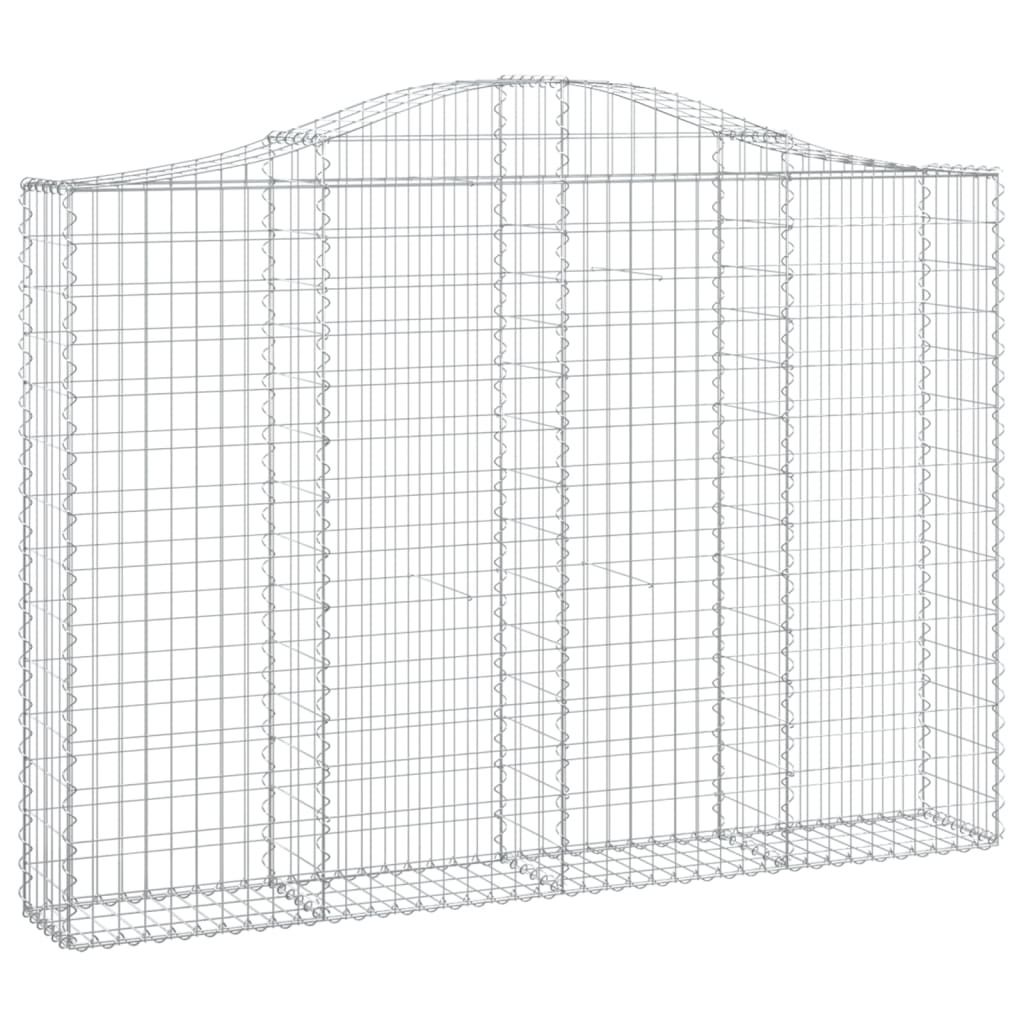 Gabione mit Hochbogen 200x30x140/160 cm Verzinktes Eisen