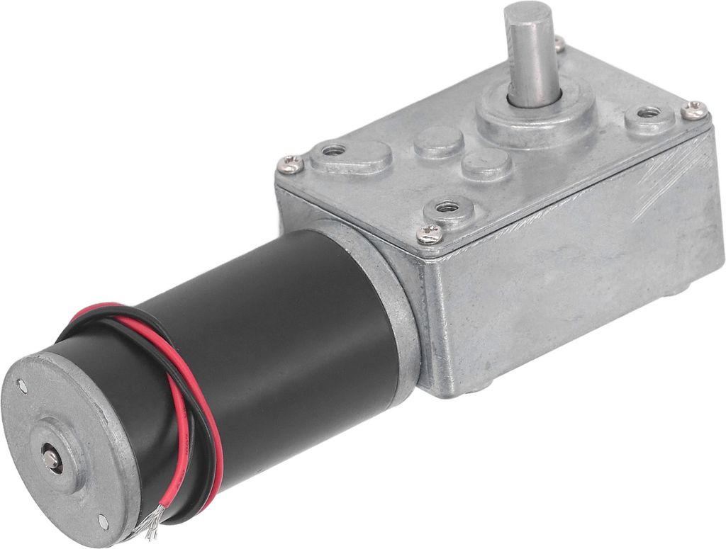 DC-Getriebemotor Vorwärts-Rückwärts-Drehung Selbsthemmung Aluminiumlegierung Messing Spule Einzelwelle Geschwindigkeit Reduktion Motor DC24V 350RPM