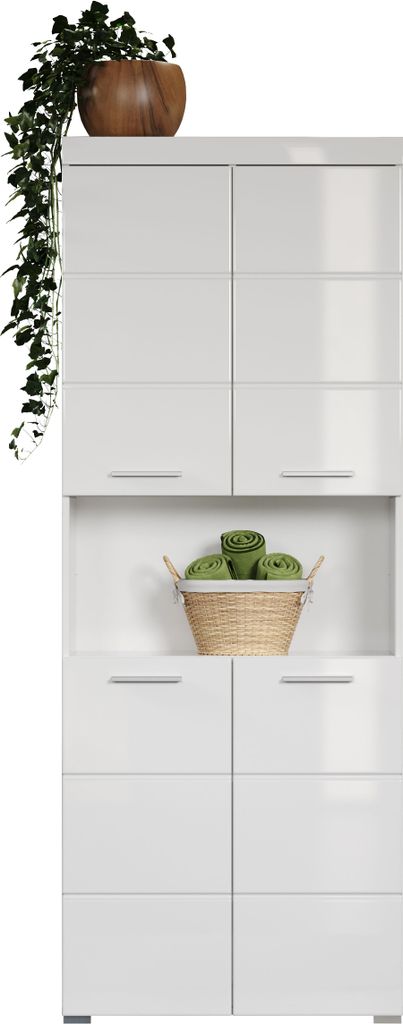 trendteam Bad Hochschrank Amanda Weiß Melamin/Weiß Produktbild 4