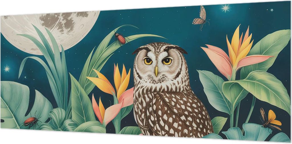 Wandtapete - Dekorative Tapete für Wohnzimmer- Tapetenfolie für Wanddekoration - 208x146 cm - Mond-Safari