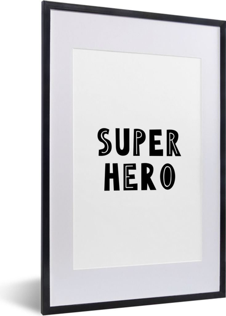 MuchoWow Gerahmtes Poster Jungen - Zitate - Superheld - Kind - Sprichwörter 40x60 cm - Poster mit Schwarzem Bilderrahmen Wandposter Rahmen Foto ...