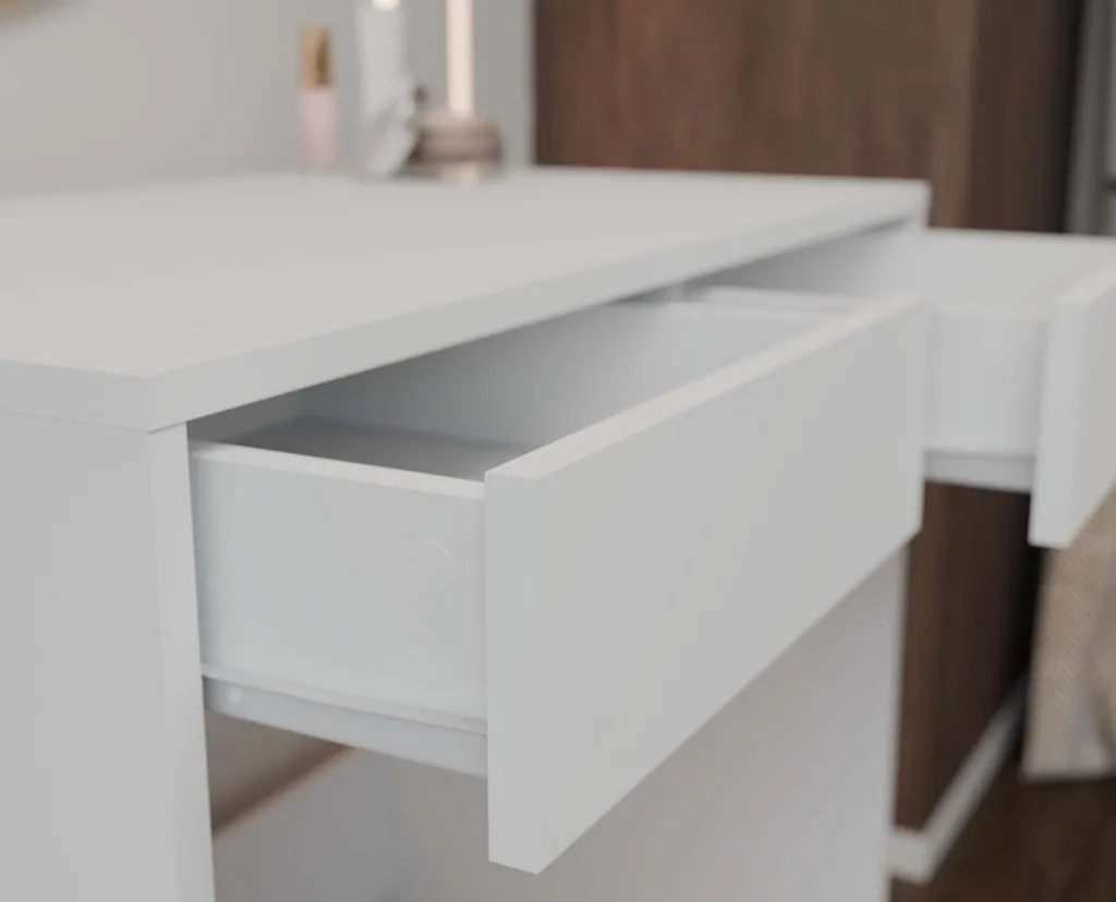 Bureau de télétravail HOOVER 1 blanc - Idéal pour petits appartements