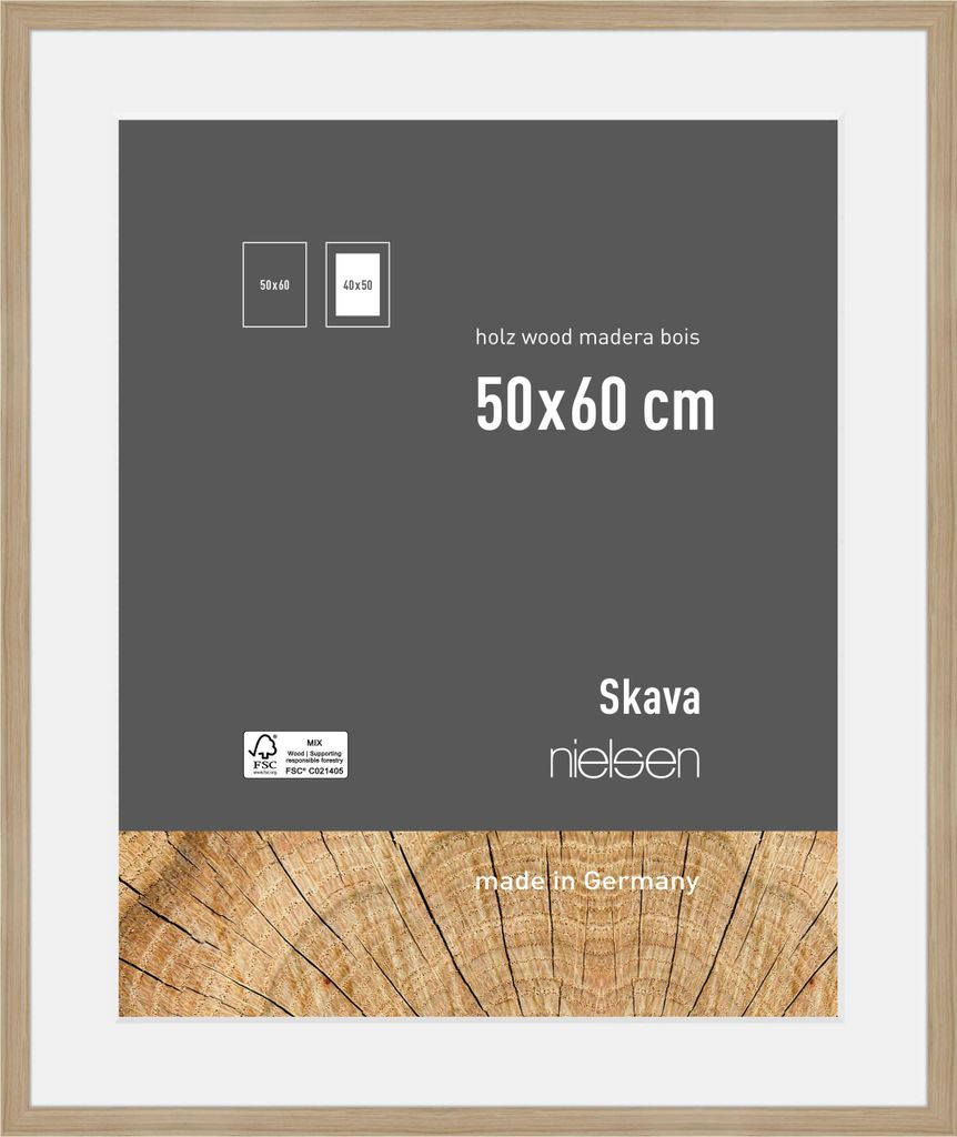 nielsen Holz Bilderrahmen Skava Eiche, 50,0 x 60,0 cm - mit Produktbild 