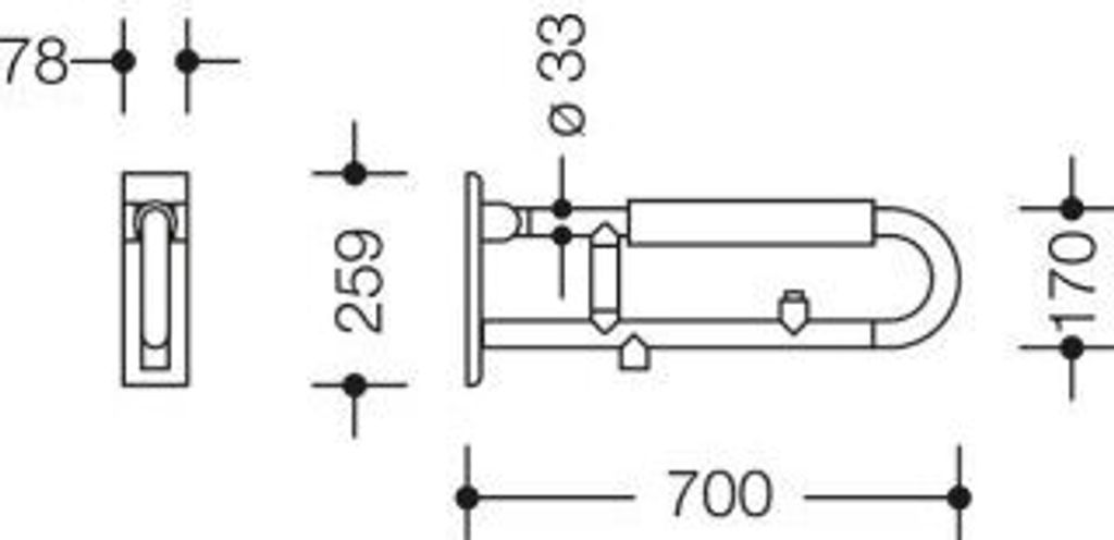 HEWI 801.50B751 98 SK-Griff, matt, E-Ausf.,