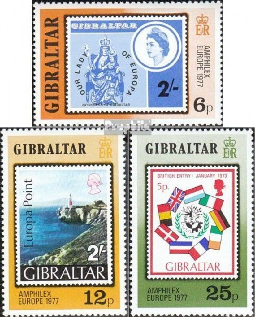 Briefmarken Gibraltar 1977 Mi 364-366 (kompl.Ausg.) Produktbild 