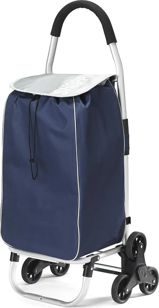 Chariot de marché 6 roues anti-mal de dos 46L Kitchen Chef Bleu