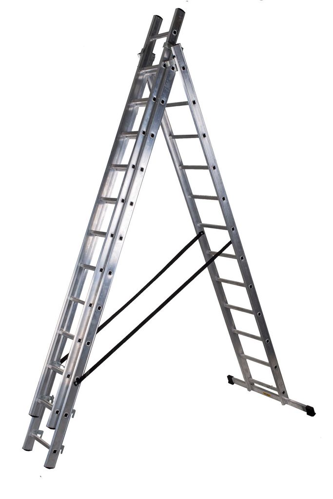 3-Element-Aluminiumleiter 714Cm 12+12+12 Sprossen - Br-00-4212