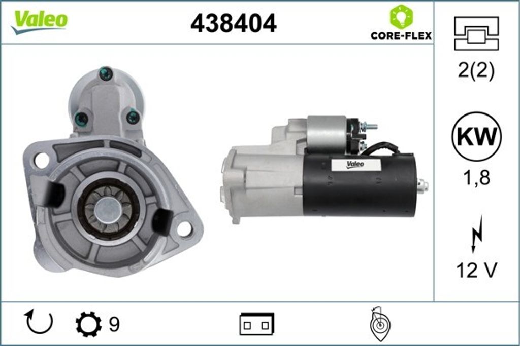 VALEO 438404 Starter Anlasser 1,8kW für VW PASSAT Variant (3B6) 12V