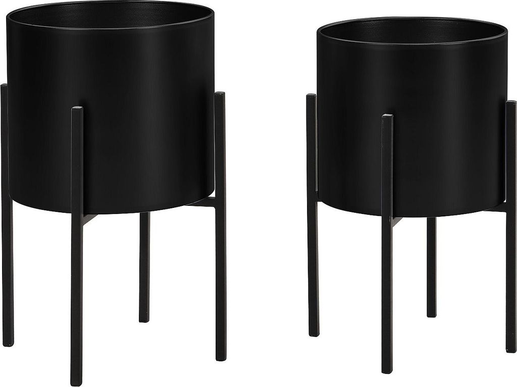 2er-Set - Übertöpfe mit Gestell - Metall - 25 x 39 & 23 x Produktbild 