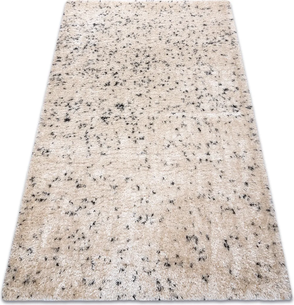 Tapis Shaggy Épais 160x220 cm - Texture Douce Crème Beige Anthracite