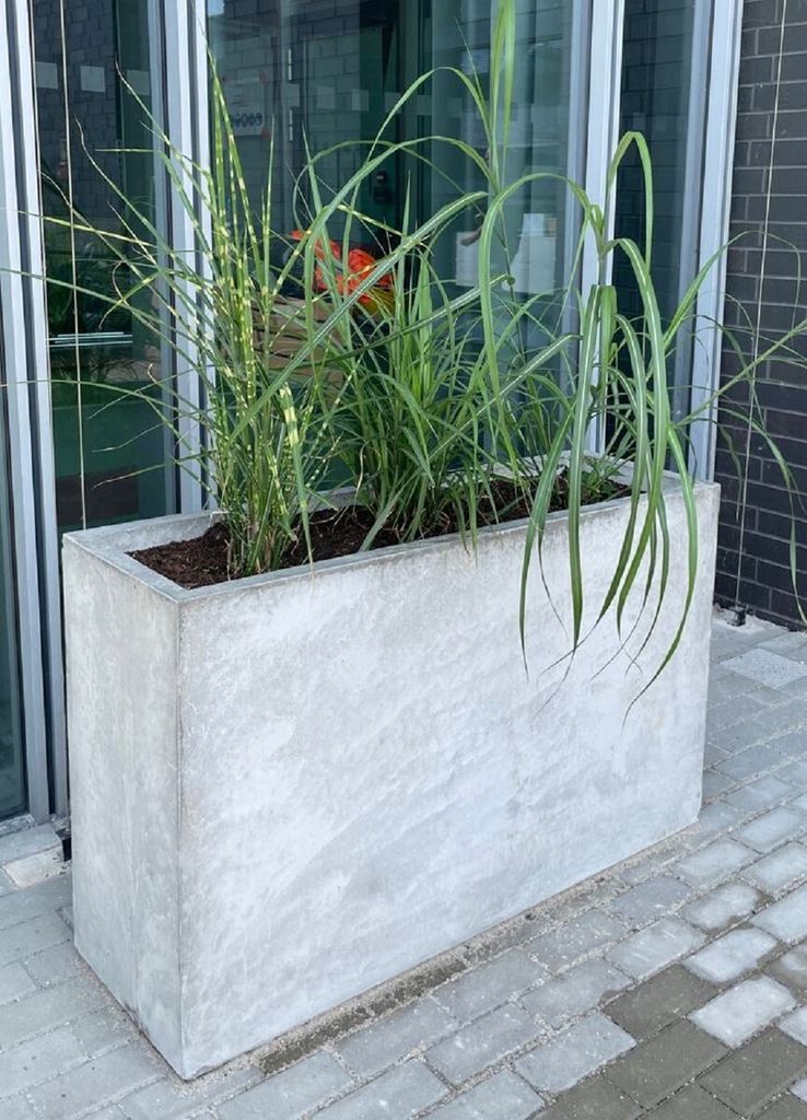 Casa Padrino Beton Blumenkübel Grau 120 x 40 x H. 74 cm - Rechteckiger Beton Pflanzkübel