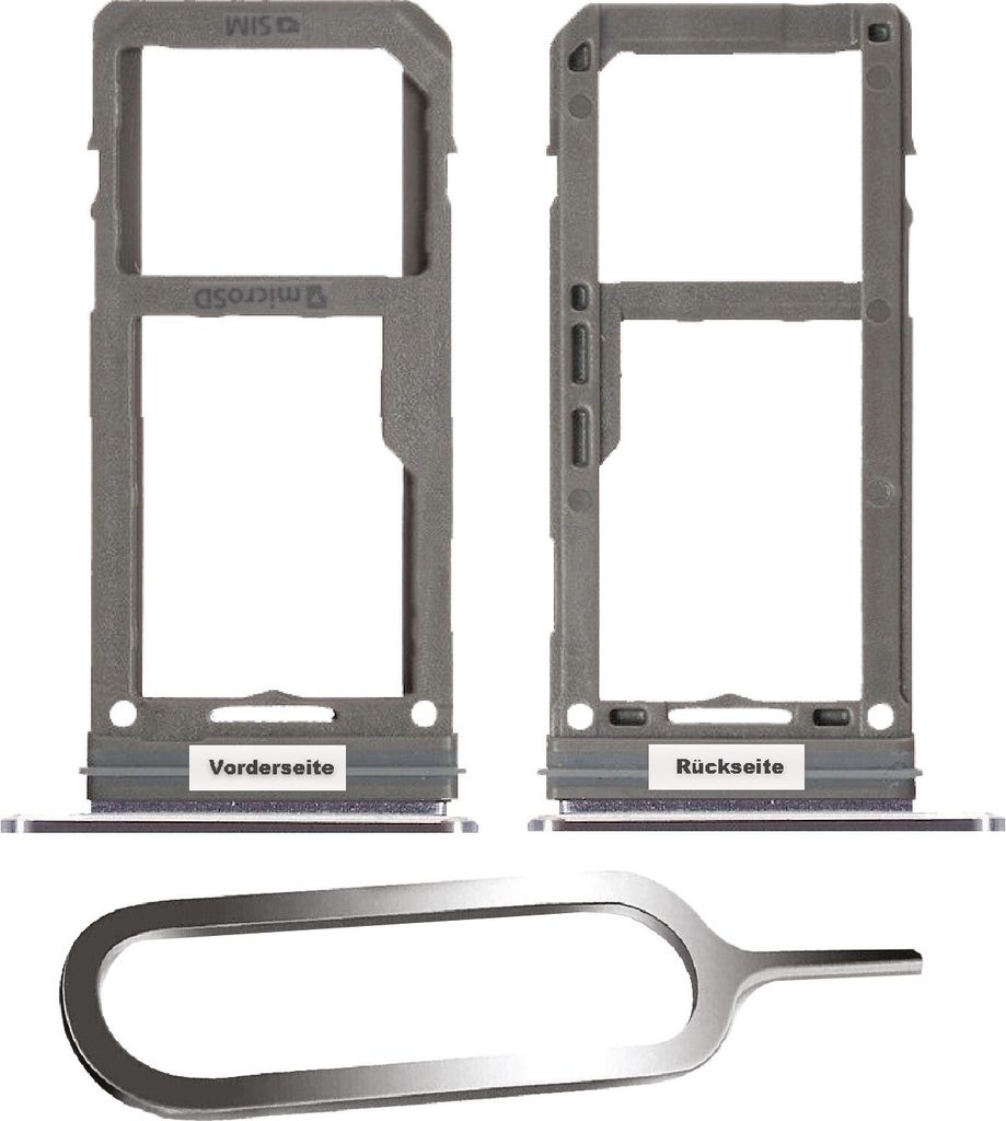 SAMSUNG GALAXY S8 / Plus G950F G955F SIM KARTEN HALTER TRAY ADAPTER FACH STECKER SLOT + NADEL ORCHID GRAY