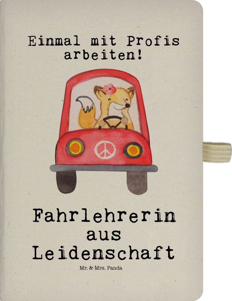 Mr. & Mrs. Panda notizbuch Fahrlehrerin Leidenschaft - Transparent - Geschenk, Schreibbuch, Beruf, Witzig, Jubiläum, Journal, Skizzenbuch, a4, Fah...