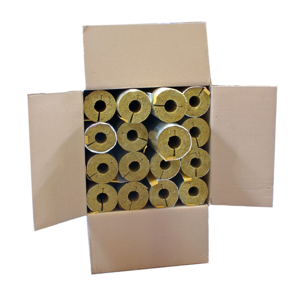 Karton 20m Steinwolle Rohrschale alukaschiert 42x22 mm 50% Produktbild 