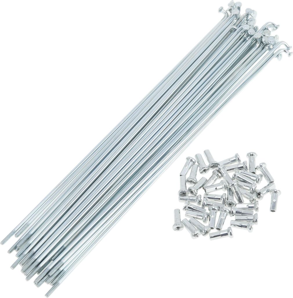 36 Set 14G Fahrradspeichen 181mm Fahrradrad Speichen Verzinkter Kohlenstoffstahl Silberton