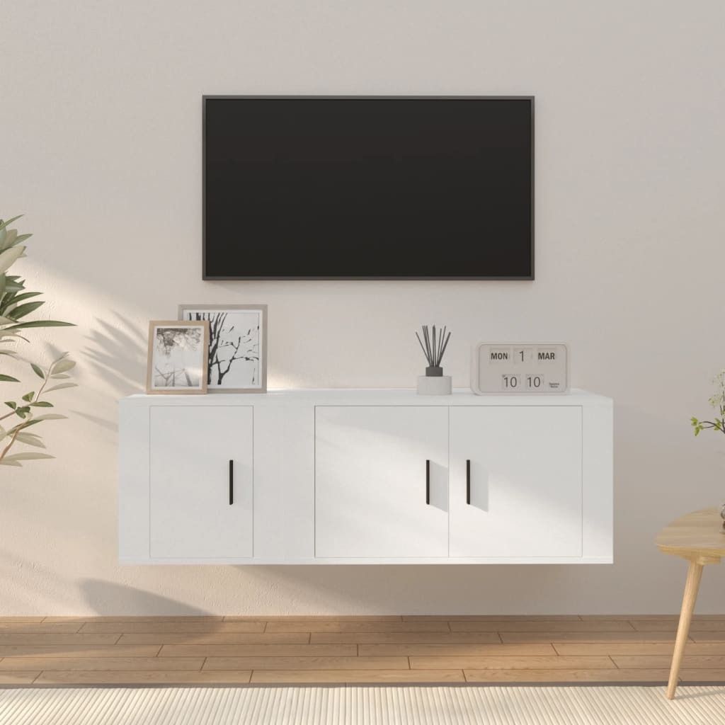 Maison Exclusive - 2-tlg. TV-Schrank-Set Weiß Holzwerkstoff