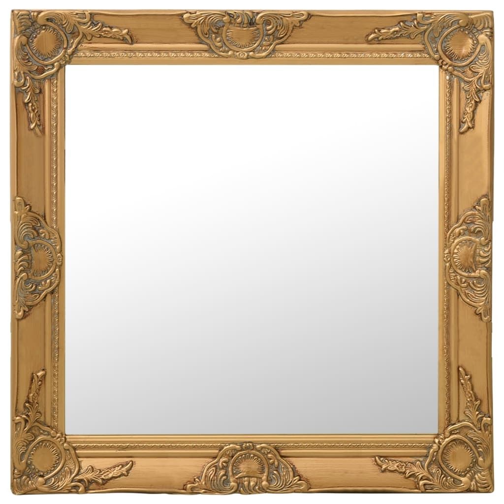 The Living Store Wandspiegel im Barock-Stil 60x60 cm Golden Produktbild 1