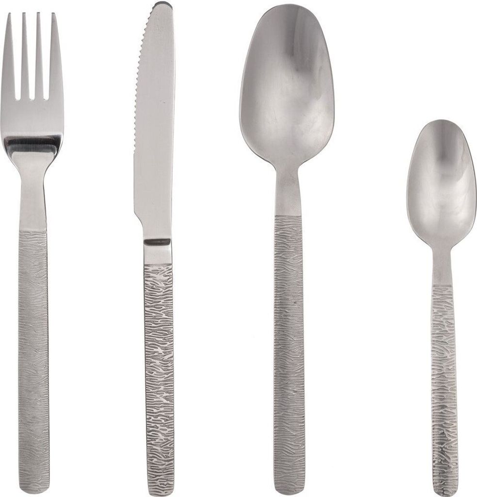 Besteck-Set INOX JUNGLE, 24-teilig, mit verziertem Griff, Edelstahl - Secret de Gourmet