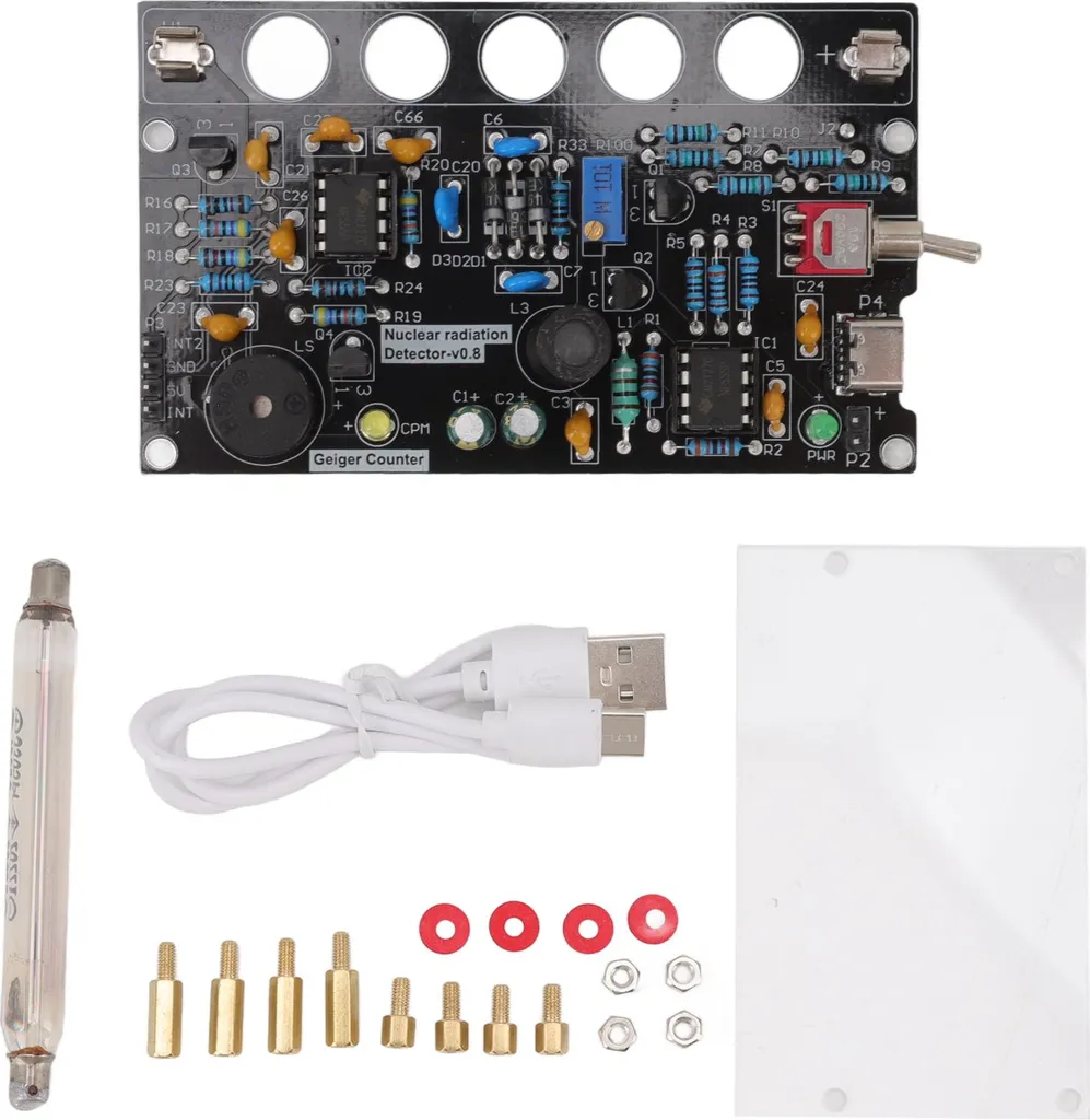 Kit Geiger v0.8 Monté avec Tube 380-550V pour Mesurer la Radioactivité DIY