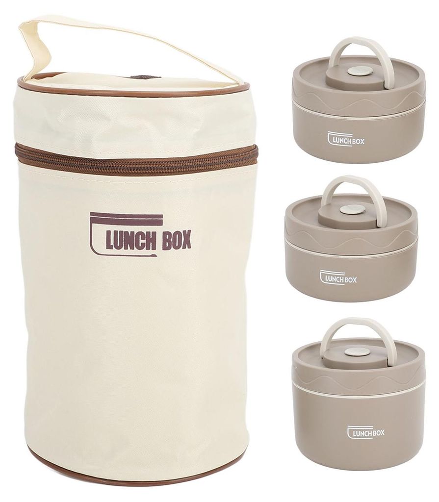 Lunchbox aus Edelstahl 304, tragbare Lunchbox für Erwachsene mit Thermotasche, einzeln stapelbarer Lunchbehälter, auslaufsicherer, isolierter Leb...