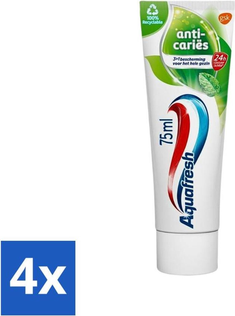 Aquafresh Zahnpasta Anti-Karies 75 ml - Vorteilspack - 4 Stücke
