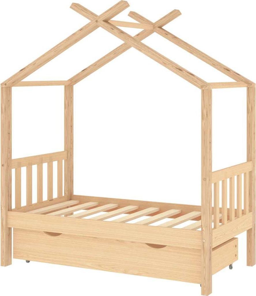 vidaXL Kinderbett mit Schublade Massivholz Kiefer 70x140 cm