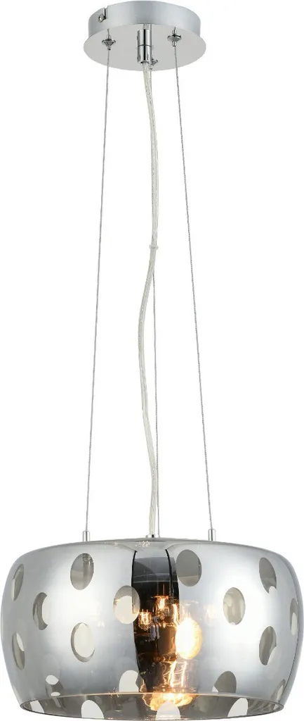 Suspension 4 lumières Kilia chromée en verre transparent 120x30 cm