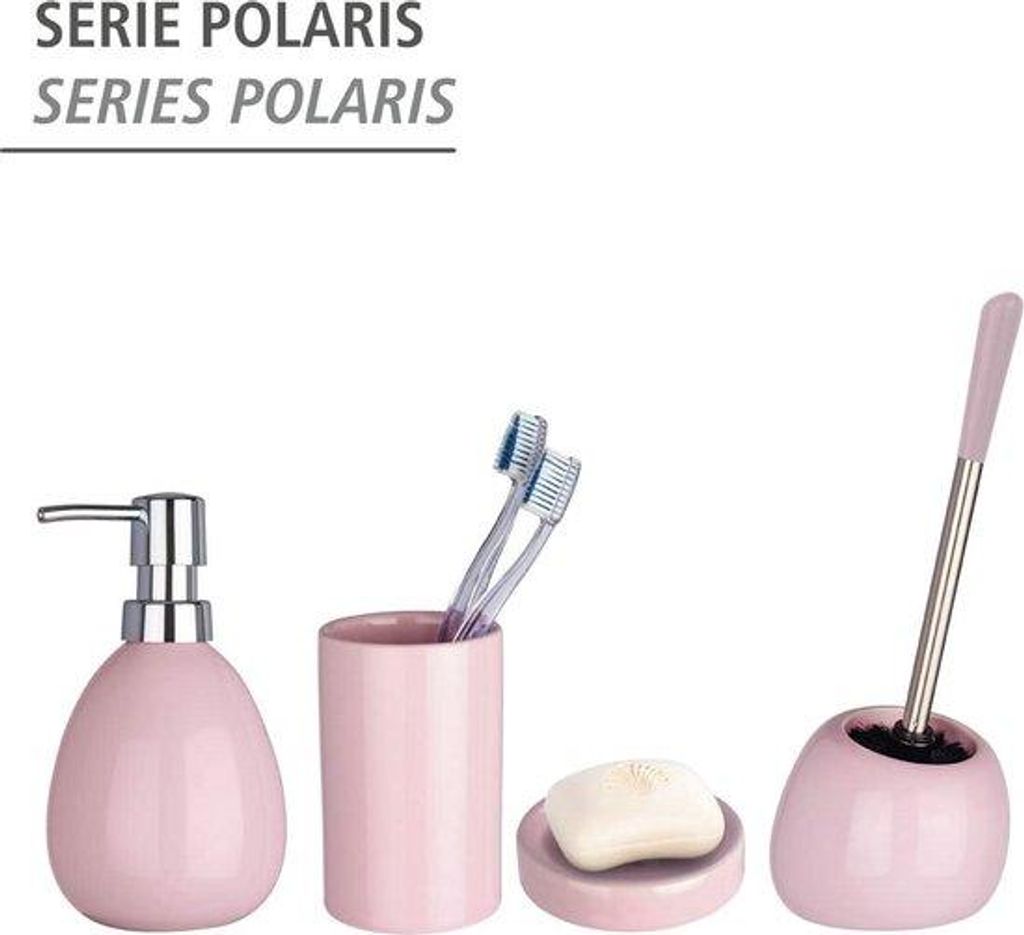 Keramische Toilettenbürstenhalter Pastellrosa Ø 8 cm Bad