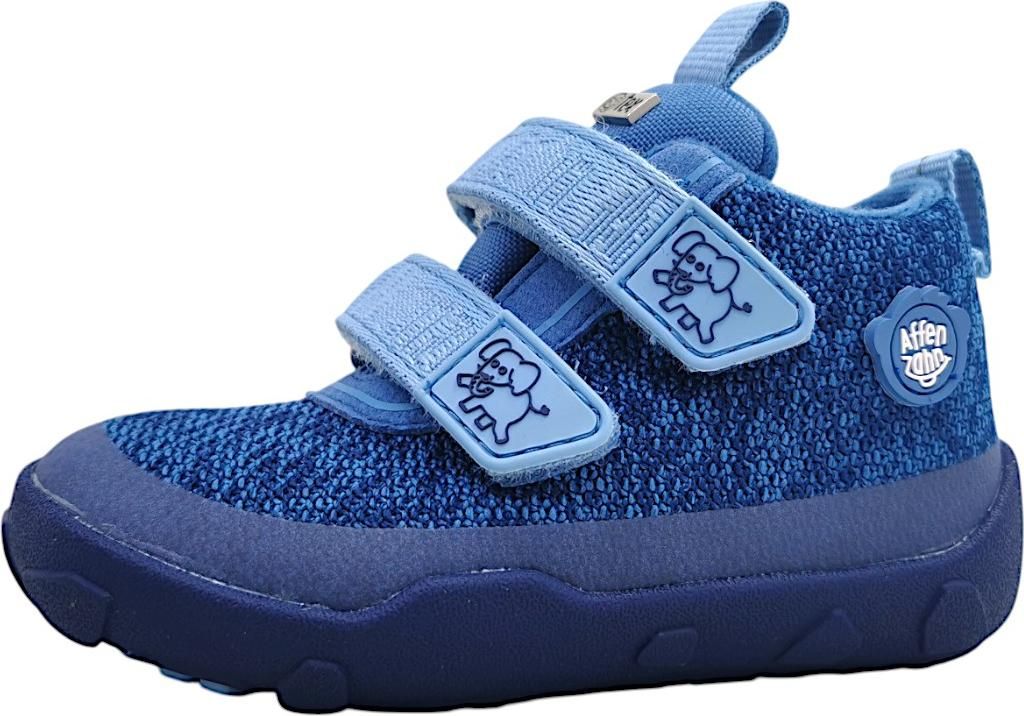 A single blue children's shoe shown from the side.