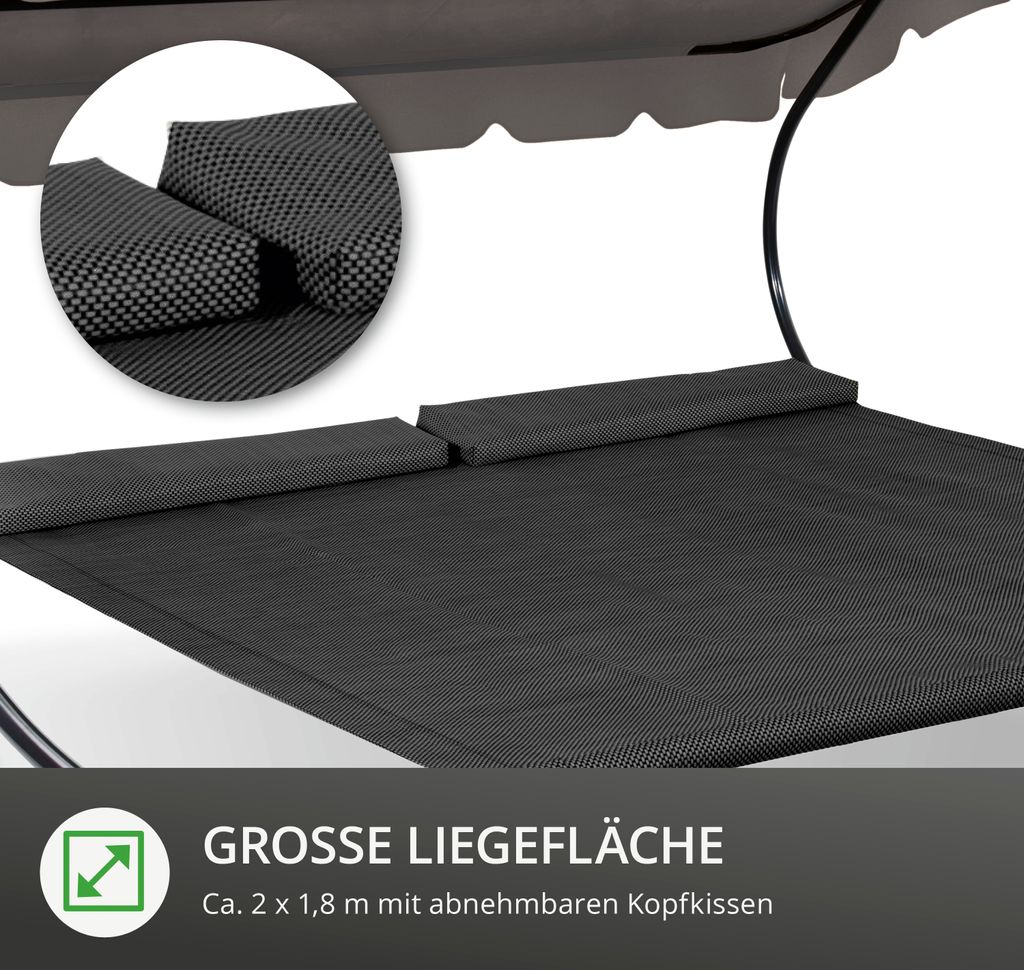 Leco Luxus Doppelliege Dach Kissen 2x2m Garten Liege Produktbild 6