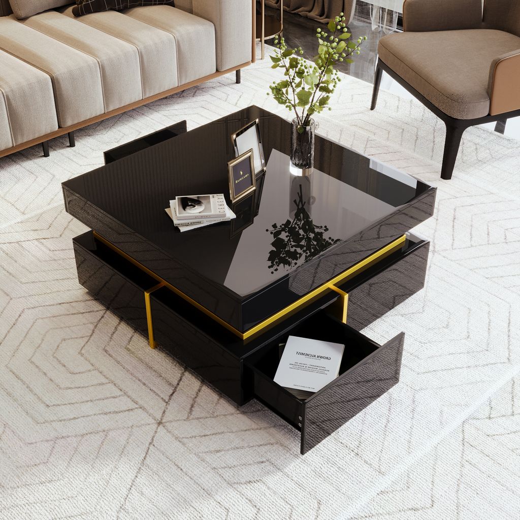 MODFU Couchtisch Wohnzimmertisch Hochglanz für Wohnzimmer, Produktbild 