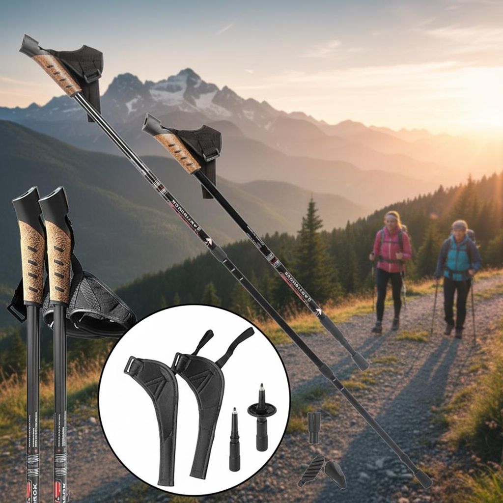 set di 2 bastoncini da passeggio in alluminio Nero Nordic Immagine del prodotto 