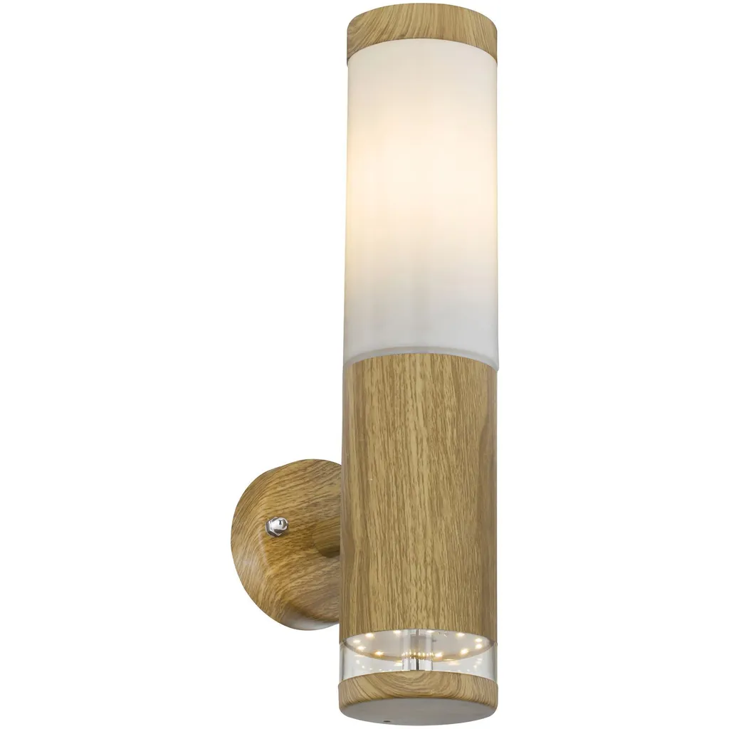 Lampe Extérieure IP44 Design Bois Inox avec Éclairage LED Décoratif