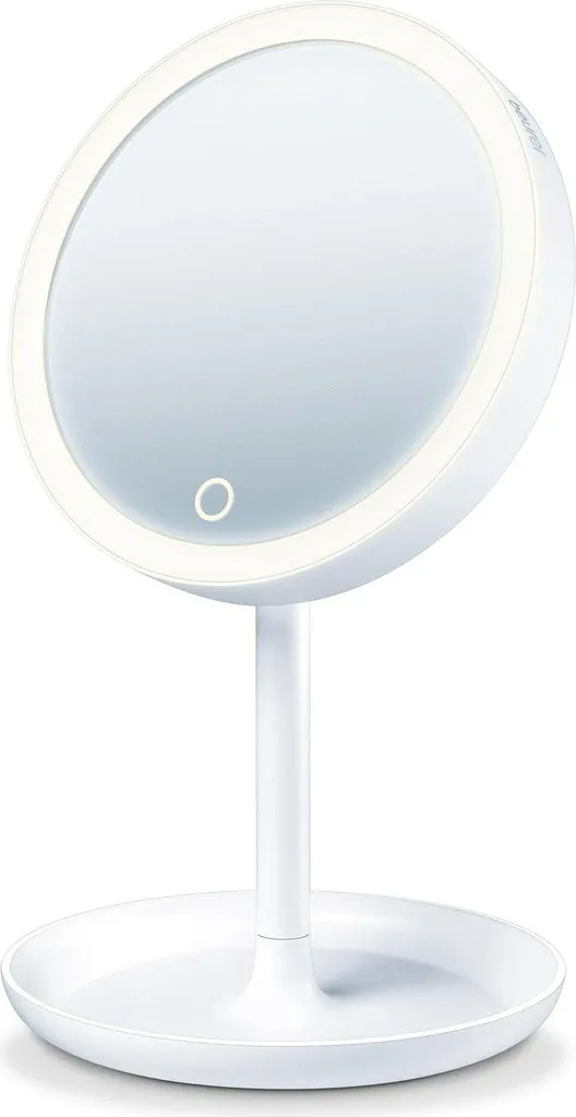 Miroir de maquillage LED BS45 avec commande tactile et pied de rangement