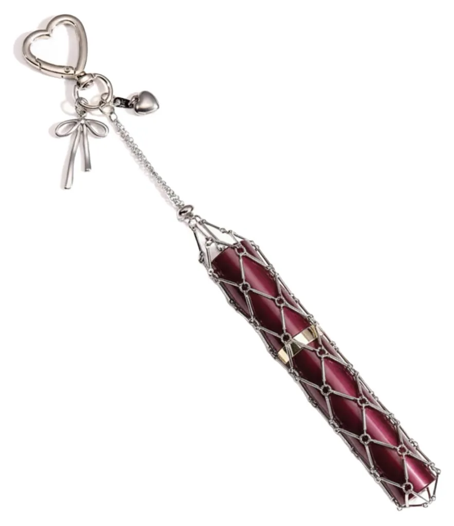 Porte-rouge à lèvres porte-clés cœur argenté 4 - Gardez votre maquillage