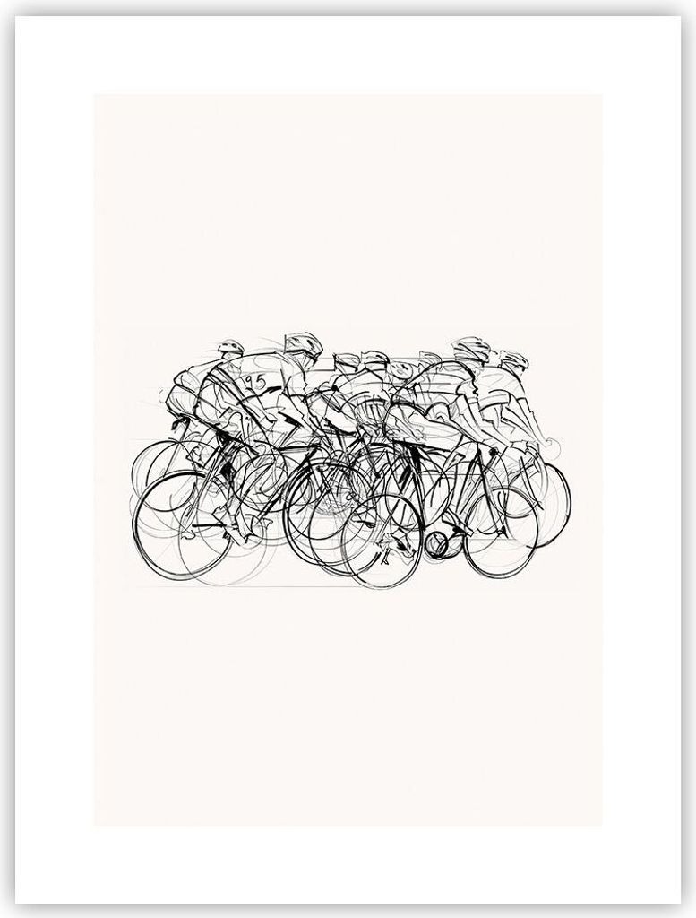 Poster - Poster ohne Rahmen - Fahrrad Rennen Rad - 30x40 cm - Wand Bild - Wanddeko - Wandbilder - Kunstposter - Wandposter - Bilder - Kunstdruck - ...