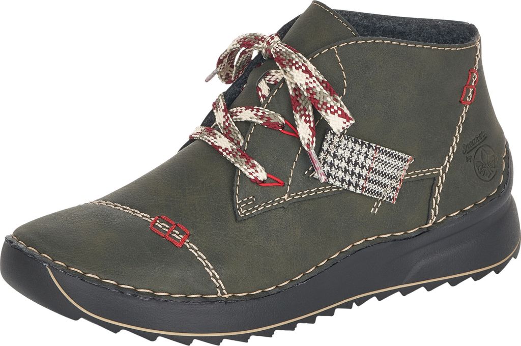 Rieker Damen Schnürboots Warmfutter Stiefeletten 51534-54, Größe:38 EU, Farbe:Grün