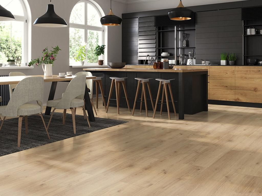 Timefloor | 2,22 m² | Skyline Trend Harmony Oak light sand Landhausdiele Laminatboden, 8 mm Stärke, Nutzungsklasse 23 32, Klick Verbindung, matt ...