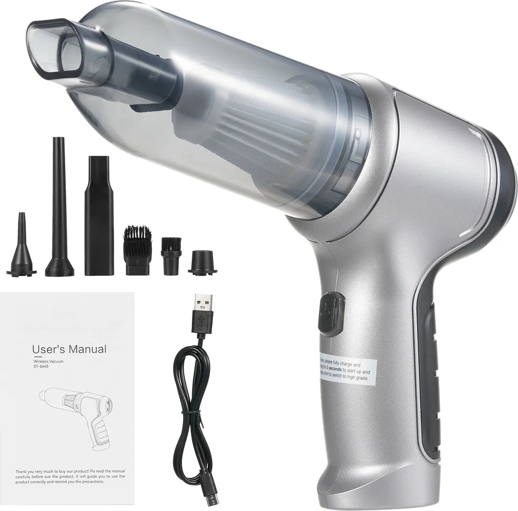 Mini Aspirapolvere Auto Potente 19000 Pa Grigio Argento | Offerta