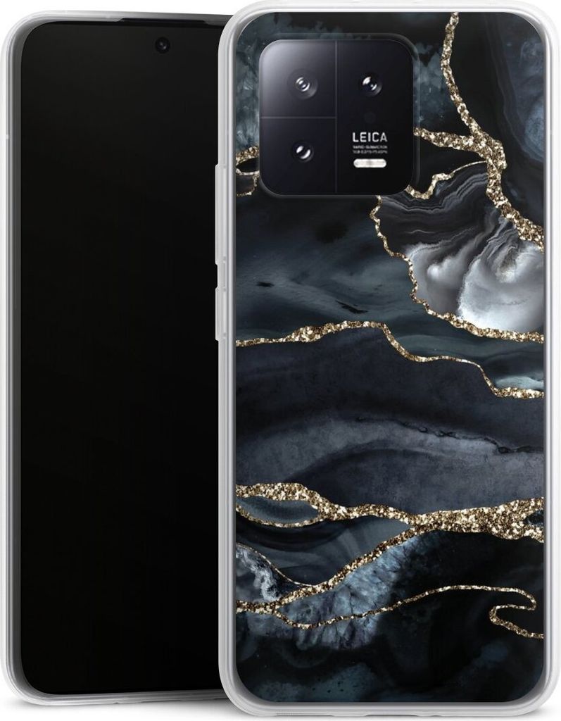 DeinDesign Slim Hülle für Xiaomi 13 Silikon Case Ultra Dünn Handyhülle Glitzer Look Marmor Trends
