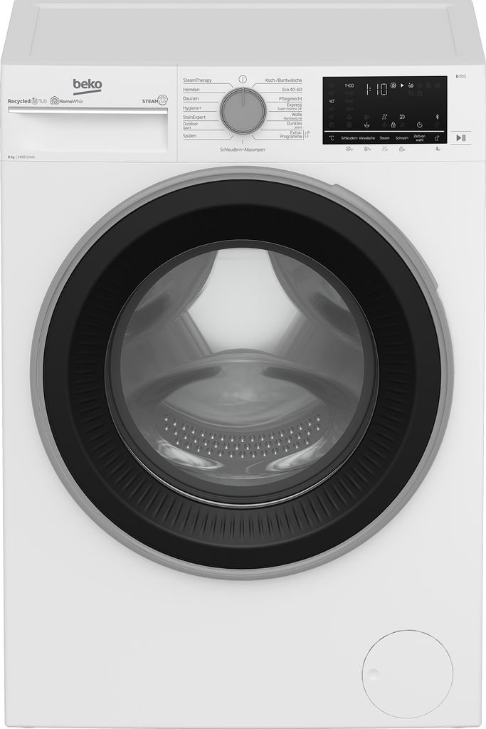 Beko Waschmaschine 8kg Multifunktionsdisplay Weiß Bluetooth Produktbild 