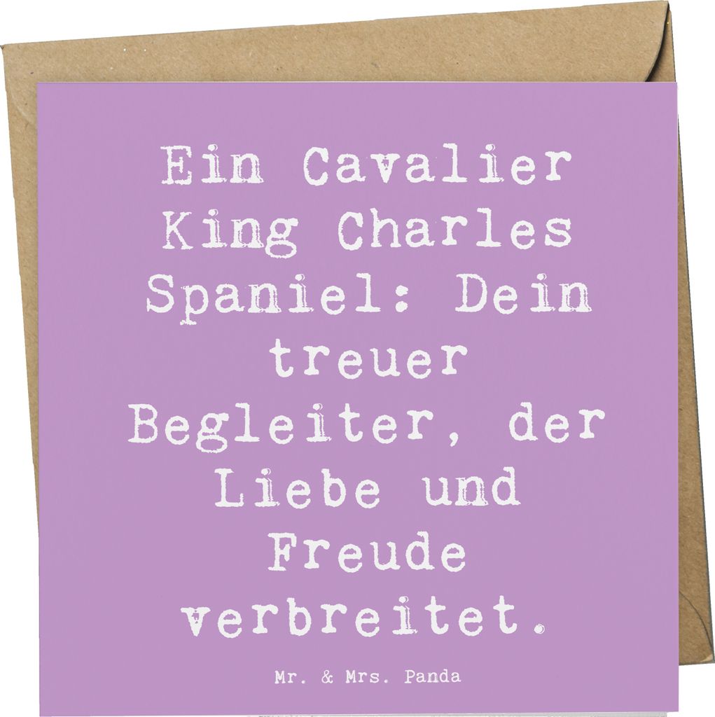 Mr. & Mrs. Panda Glückwunschkarte Spruch Cavalier King Charles Spaniel - Lavendeltraum - Geschenk, anlasskarte, freundlich, freundlicher Hund, Hun...