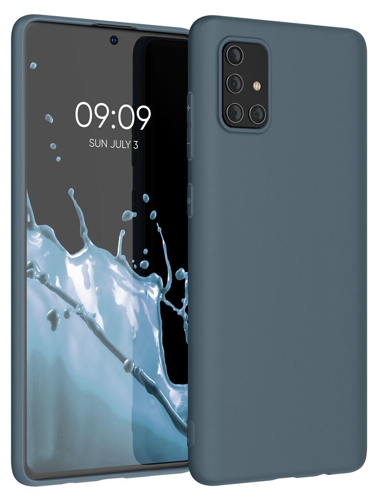 kwmobile Handyhülle für Samsung Galaxy A71 Hülle - TPU Case - Kabelloses Laden - Schutzhülle Cover in Dunkler Schiefer