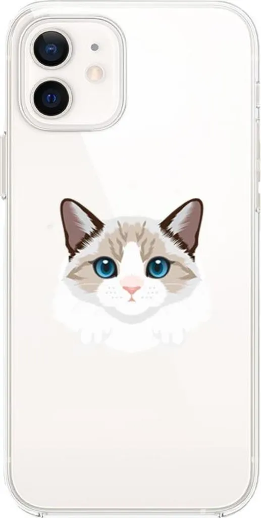 Custodia iPhone 12 Mini Gatto Birmano Trasparente - Silicone Morbido